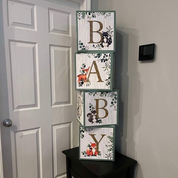 Lot of Woodland Baby Shower Decor & Games - Gently Used - Picture 5 of 7